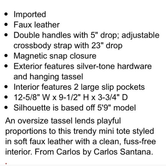 Carlos Santana Purse with Tassel Fringe - Picture 3 of 4